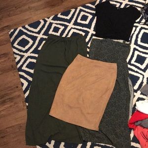 Brand name skirts. FOREVER 21 and LULUS